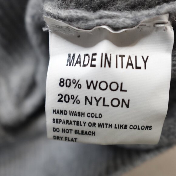 Lorenzo Magni Sweater XL Gray Shawl Cardigan Wool Nylon Made in Italy - Picture 5 of 10